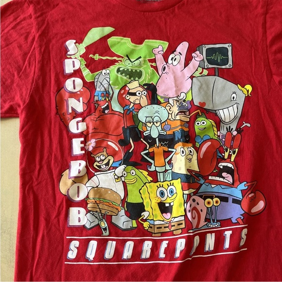 Nickelodeon Spongebob Squarepants Unisex Red T-Shirt Size Small - Picture 2 of 6